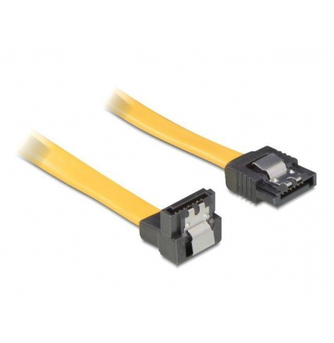 DELOCK 82482 Delock kabel do dysków serial ata II data 70cm zatrzaski metalowe, kątowy, żółty