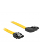 DELOCK 82829 Delock kabel SATA 6 Gb/s kątowy prawo/prosto metal. zatrzaski 50cm żółty