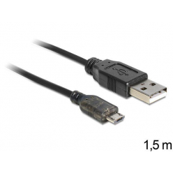 DELOCK 83272 Delock kabel USB micro AM-MBM5P 2.0 + wskaźnik ładowania LED, 1.5M