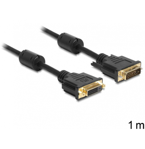 DELOCK 83185 Delock kabel/przedłużacz DVI 24+1 (M) -> DVI 24+1 (F), 1m