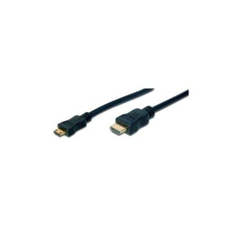 ASM AK-330106-020-S ASSMANN Kabel połączeniowy HDMI1.3 HighSpeed Typ HDMI A/miniHDMI C M/M czarny 2m