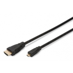 ASM AK-330109-010-S ASSMANN Kabel HDMI 1.4 HighSpeed z Ethernetem Typ HDMI A/microHDMI D M/M 1m