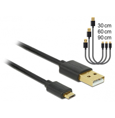 DELOCK 83680 Delock Kabel danych i szybkiego ładowania USB 2.0 (AM)>Micro(BM) zestaw 3 części