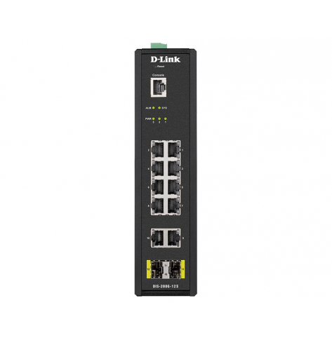 Switch sieciowy zarządzalny D-Link DIS-200G-12S 10 portów 1000BaseT (RJ45) 2 porty MiniGBIC (SFP)