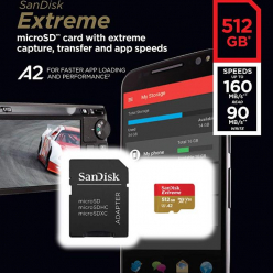Karta pamięci SANDISK EXTREME microSDXC 512 GB 160/90 MB/s A2 C10 V30 UHS-I U3 Mobile