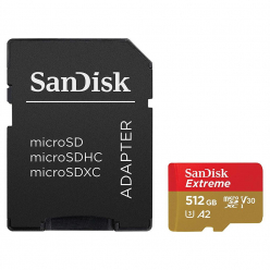 Karta pamięci SANDISK EXTREME microSDXC 512 GB 160/90 MB/s A2 C10 V30 UHS-I U3 Mobile