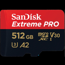 Karta pamięci SanDisk Extreme Pro microSDXC 512GB + SD Adapter + Rescue Pro Deluxe 170MB/s A2 C10 V30 UHS-I U4