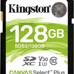 Karta pamięci Kingston 128GB SDXC Canvas Select Plus 100R C10 UHS-I U3 V30