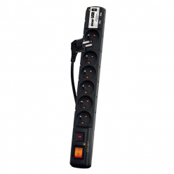Listwa zasilająca  HSKDATA W0158 ACAR USB  czarna  3m