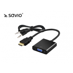 SAVIO CL-23/B SAVIO CL-23/B Adapter HDMI - VGA z dźwiękiem