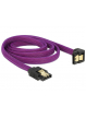 DELOCK 83697 Delock kabel SATA 6 Gb/s 100 cm dół / prosty metal. zatrzaski fioletowy Premium