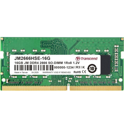 Pamięć SODIMM Transcend 16GB JM DDR4 2666Mhz SODIMM 1Rx8 2Gx8 CL19 1.2V