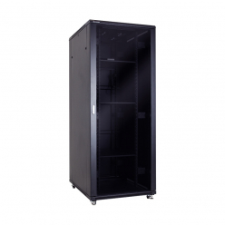 Szafa serwerowa Linkbasic 19'' 42U 600x600mm czarna  drzwi przednie szklane 