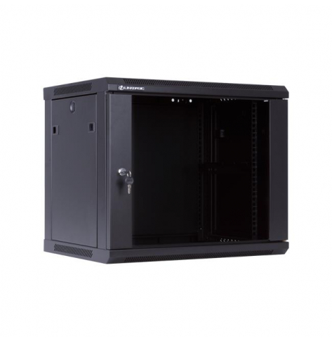Szafa serwerowa Netrack 19" 9U 600x450mm – czarna drzwi szklane otwierane boki