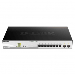 Switch sieciowy zarządzalny D-Link DGS-1210-10MP 8 portów 1000BaseT (RJ45) 2 porty MiniGBIC (SFP)