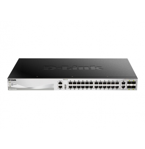 Switch sieciowy zarządzalny D-Link xStack DGS-3130-30TS 24 porty 1000BASE-T 2 porty 10GBASE-T 4 porty SFP+