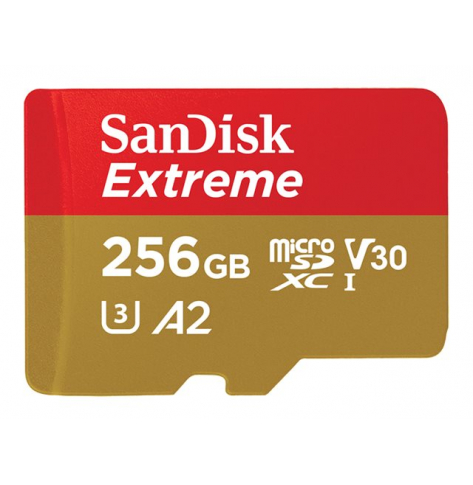 Karta pamięci SANDISK EXTREME microSDXC 256 GB 160/90 MB/s A2 C10 V30 UHS-I U3 Mobile