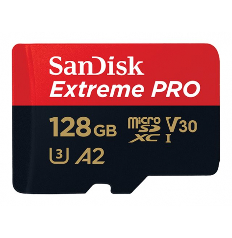 Karta pamięci SANDISK EXTREME PRO microSDXC 128GB 170/90 MB/s A2 C10 V30 UHS-I U3
