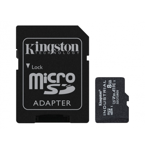 Karta pamięci Kingston 8GB microSDHC Industrial C10 A1 pSLC Card + SD Adapter