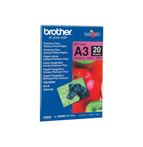 BROTHER BP71GA3 Papier fotograficzny Brother BP71GA3 20 arkuszy b