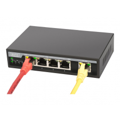 Switch DIGITUS DN-95330 5-portów - 4 porty 10/100/1000 (PoE) 1 port 10/100/1000 (uplink)