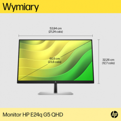 Monitor HP E24q G5 23.8" QHD 75Hz, HDMI, DP