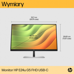 Monitor HP E24u G5 23.8" Full HD 75Hz, HDMI, DP, USB-C