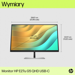 Monitor HP E27u G5 27" QHD 75Hz, HDMI, DP, USB-C