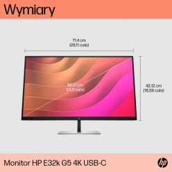 Monitor HP E32k G5 31.5" 4K 60Hz, HDMI, DP, USB-C
