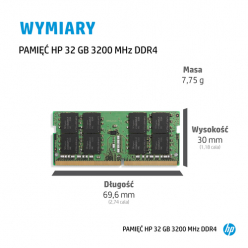 Pamięć HP 32GB DDR4 1x32GB 3200 SODIMM Memory -WW