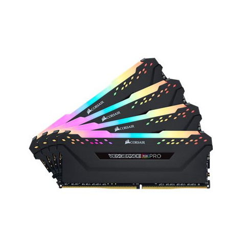 Pamięć CORSAIR DDR4 3000MHz 128GB 4x32GB DIMM 16-20-20-38 XMP 2.0 VENGEANCE RGB PRO czarny Heatspreader RGB LED 1.35V