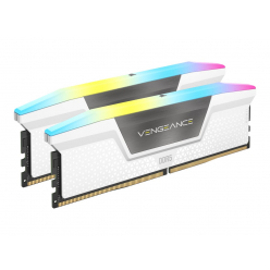 Pamięć CORSAIR VENGEANCE RGB 32GB 2x16GB DDR5 5200MHz DIMM 40-40-40-77 XMP 3.0 White Heatspreader RGB LED 1.25V