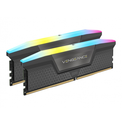 Pamięć CORSAIR VENGEANCE RGB 32GB 2x16GB DDR5 5200MT/s DIMM 40-40-40-77 Std PMIC AMD EXPO Cool Grey Heatspreader 1.25V