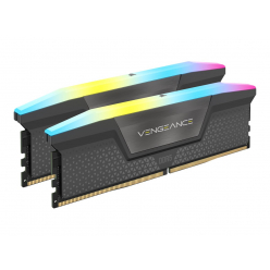 Pamięć CORSAIR VENGEANCE RGB 32GB 2x16GB DIMM DDR5 6000MT/s 30-36-36-76 Std PMIC AMD EXPO Cool Grey Heatspreader czarny PCB 1.4V