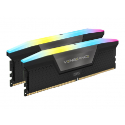 Pamięć CORSAIR VENGEANCE RGB 32GB 2x16GB DIMM DDR5 6400MT/s 32-40-40-84 Std PMIC XMP 3.0 czarny Heatspreader 1.4V