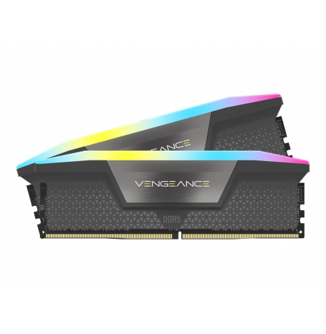 Pamięć CORSAIR VENGEANCE RGB 64GB 2x32GB DDR5 600MT/s DIMM 40-40-40-77 Std PMIC AMD EXPO Cool Grey Heatspreader czarny PCB 1.25V