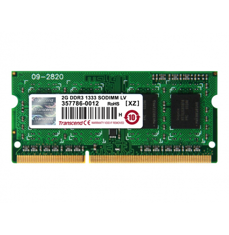 Pamięć TRANSCEND SODIMM DDR3L 1333Mhz 2GB Non-ECC SRx8 1.35V CL9