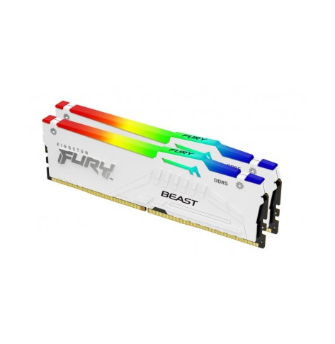 Pamięć KINGSTON FURY Beast 32GB DIMM 5200MT/s DDR5 CL40 Kit of 2 White RGB XMP