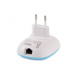 Wzmacniacz sygnału Netis WIFI Repeater mini, B/G/N300 z gniazdem RJ-45, do gniazdka 230V, niebieski