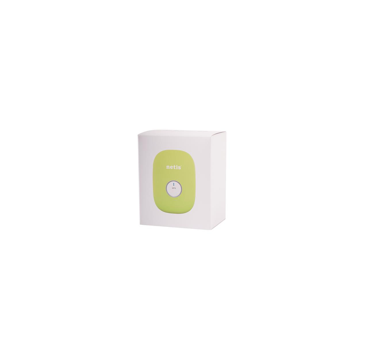 Wzmacniacz sygnału Netis WIFI Repeater mini, B/G/N300 z gniazdem RJ-45, do gniazdka 230V, zielony