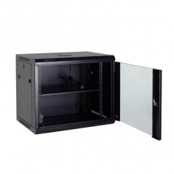 Szafa serwerowa Netrack 19" 12U 600x600mm – popiel drzwi szklane otwierane boki