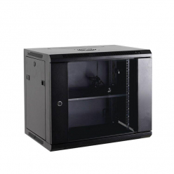 Szafa serwerowa Netrack 19" 18U 600x600mm – czarna drzwi szklane otwierane boki