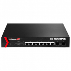Switch sieciowy zarządzalny Edimax GS-5208PLG 8-Portów 1000BaseT (RJ45) 2 porty COMBO GEth (RJ45)/MiniGBIC (SFP)