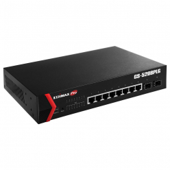 Switch sieciowy zarządzalny Edimax GS-5208PLG 8-Portów 1000BaseT (RJ45) 2 porty COMBO GEth (RJ45)/MiniGBIC (SFP)