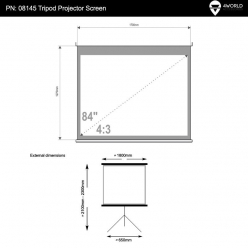 Ekran projekcyjny ze statywem 4World 170x127 (84'',4:3) biały mat