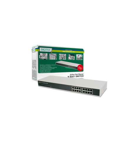 Switch niezarządzalny Digitus DN-60011-1 16-portów 10/100 Mb/s