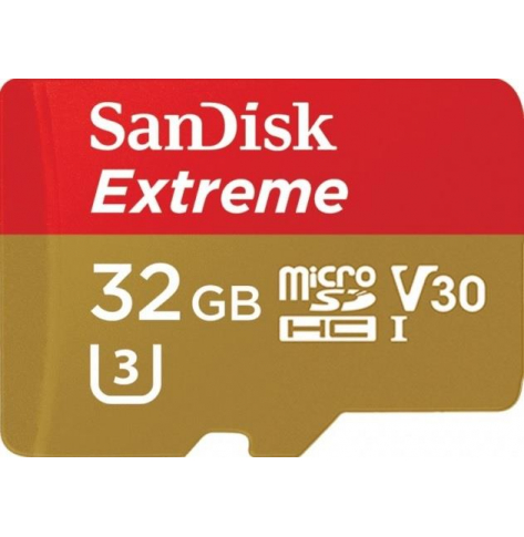 Karta pamięci SANDISK EXTREME microSDHC 32 GB 100/60 MB/s A1 C10 V30 UHS-I U3 - GoPro