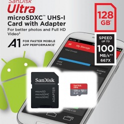 Karta pamięci SanDisk microSDXC 128 GB 100MB/s A1 Cl.10 UHS-I + ADAPTER