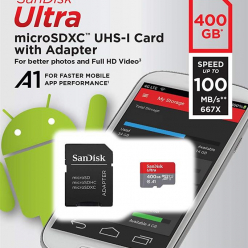Karta pamięci SanDisk microSDXC 400 GB 100MB/s A1 Cl.10 UHS-I + ADAPTER