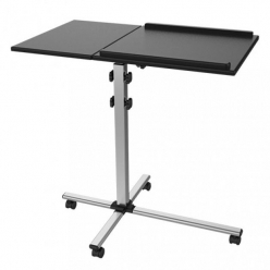 Techly Uniwersalny mobilny stolik pod projektor notebook z dwoma półkami czarny